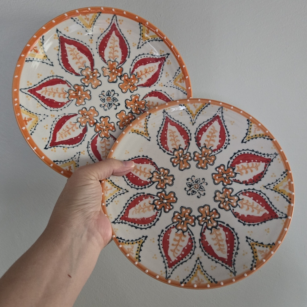 Anthropologie Sliced Persimmon Plates